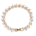 Peora Leaf Royal Crystal Vine  Bracelet - Gold