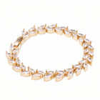Peora Leaf Royal Crystal Vine  Bracelet - Gold