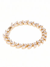 Peora Leaf Royal Crystal Vine  Bracelet - Gold