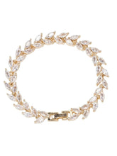 Peora Leaf Royal Crystal Vine  Bracelet - Gold