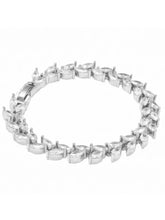 Peora Leaf Royal Crystal Vine  Bracelet - Silver
