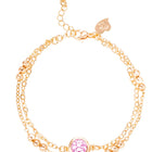 Gold Plated Pink Orbit Bracelet