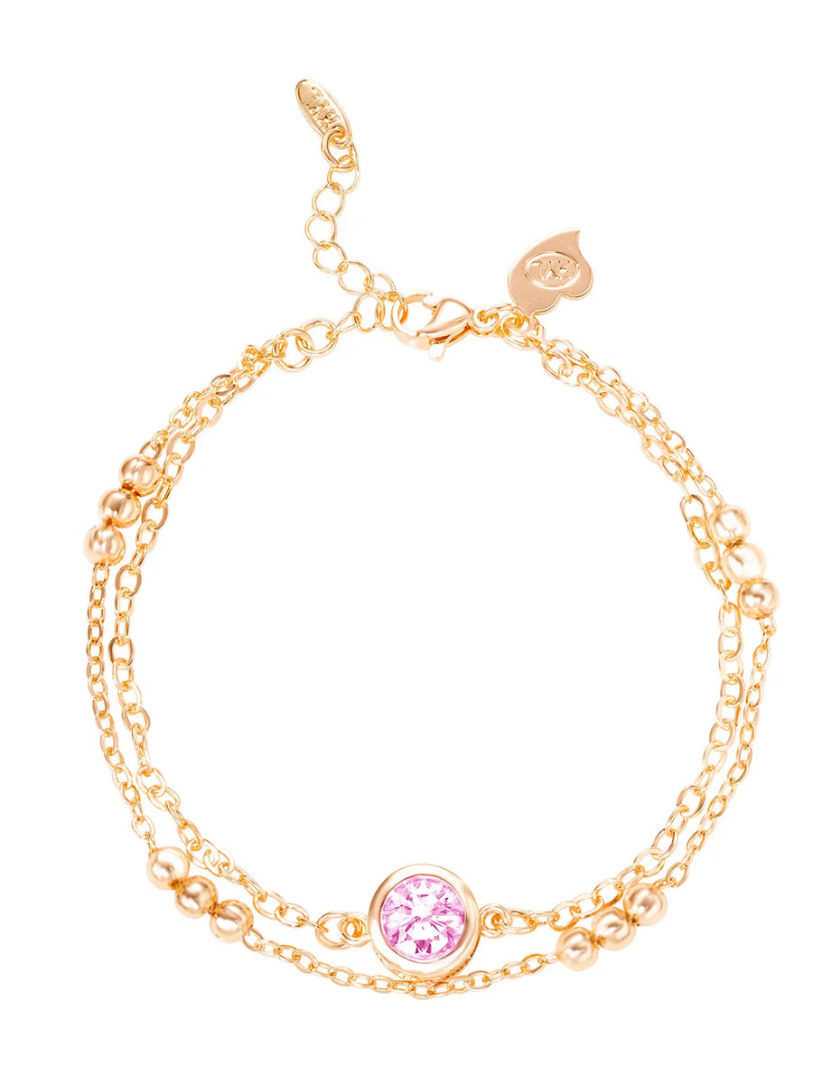 Gold Plated Pink Orbit Bracelet