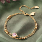 Gold Plated Pink Orbit Bracelet