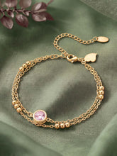 Gold Plated Pink Orbit Bracelet