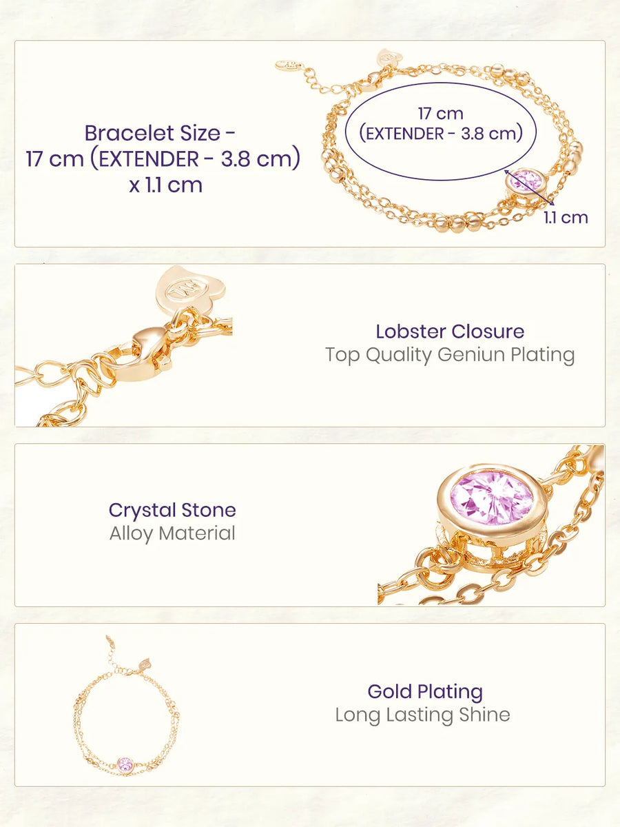 Gold Plated Pink Orbit Bracelet