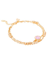 Gold Plated Pink Orbit Bracelet