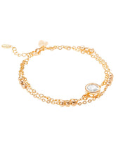 Gold Plated White Orbit Bracelet