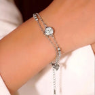 Rodium Plated White Orbit Bracelet