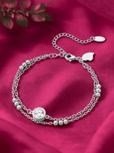Rodium Plated White Orbit Bracelet