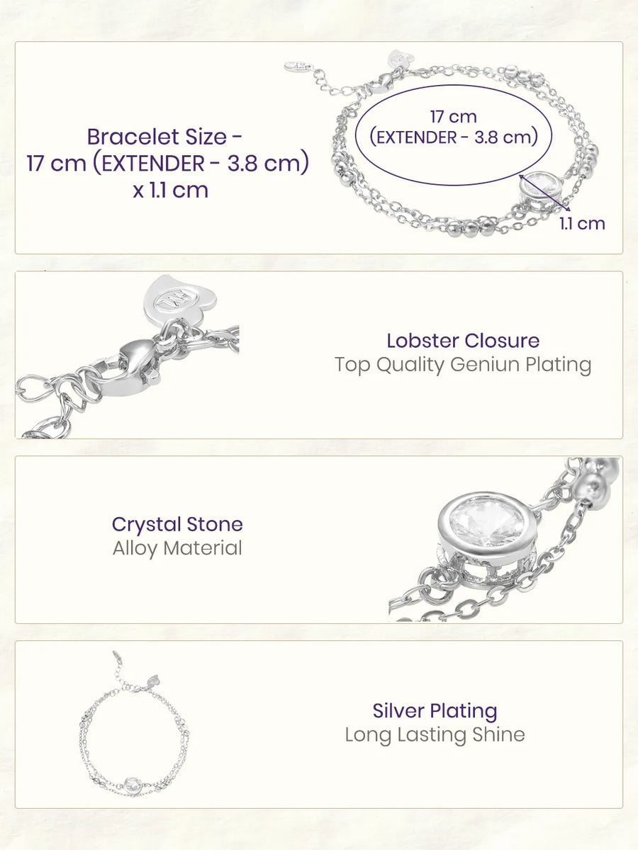 Rodium Plated White Orbit Bracelet