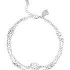 Rodium Plated White Orbit Bracelet