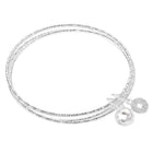 Rhodium Plated Coin Bell Charm Bracelet