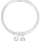 Rhodium Plated Coin Bell Charm Bracelet