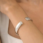 Rhodium Plated Sleek Curve Bracelet