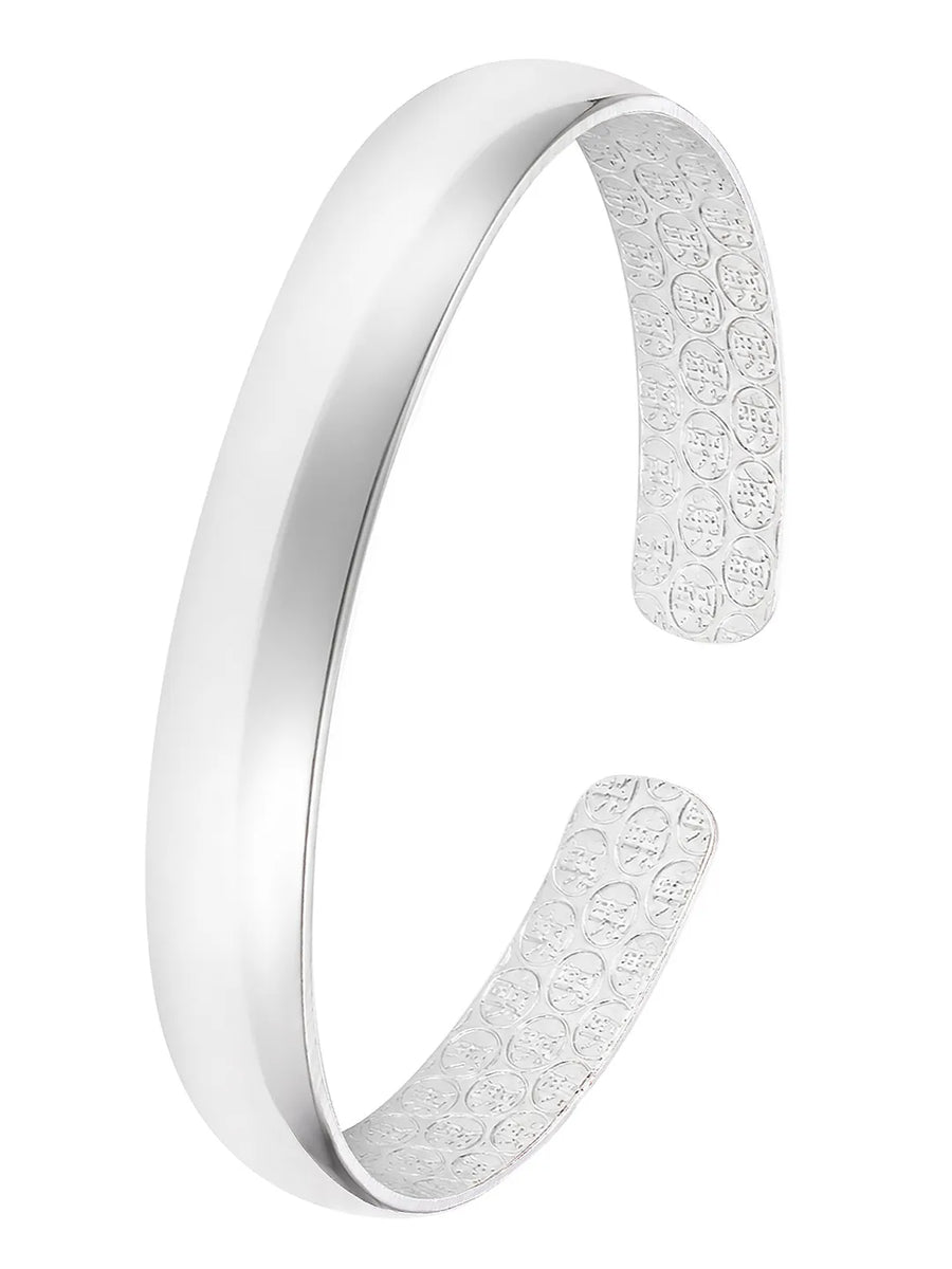 Rhodium Plated Sleek Curve Bracelet