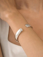 Rhodium Plated Sleek Curve Bracelet