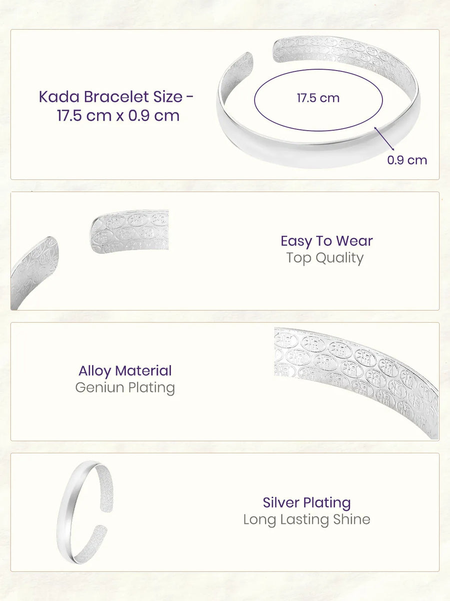 Rhodium Plated Sleek Curve Bracelet