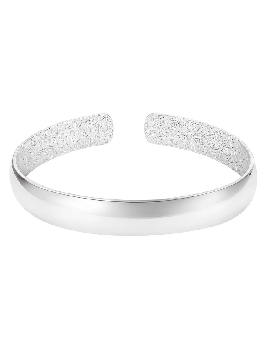 Rhodium Plated Sleek Curve Bracelet