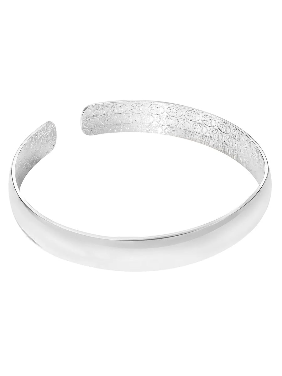 Rhodium Plated Sleek Curve Bracelet