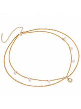 Peora Layered Crystal Belly Chain - Gold
