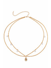 Peora Layered Crystal Belly Chain - Gold