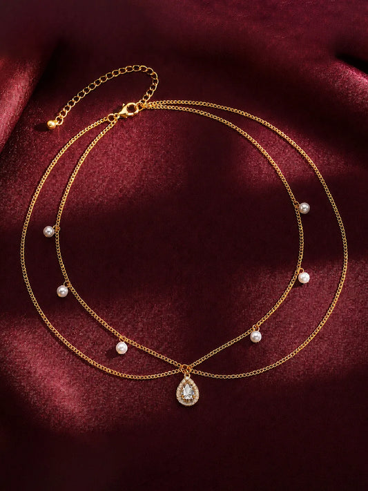 Peora Layered Charm Belly Chain - Gold