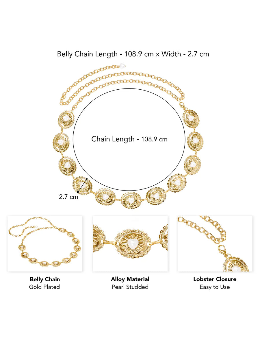 Gold Plated Pearl Belly Chain
