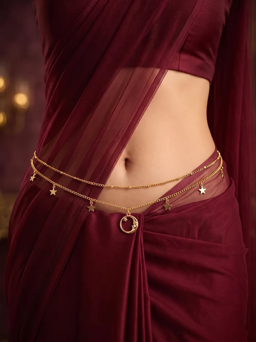 Peora Moonlit Dreams Charm Belly Chain - Gold