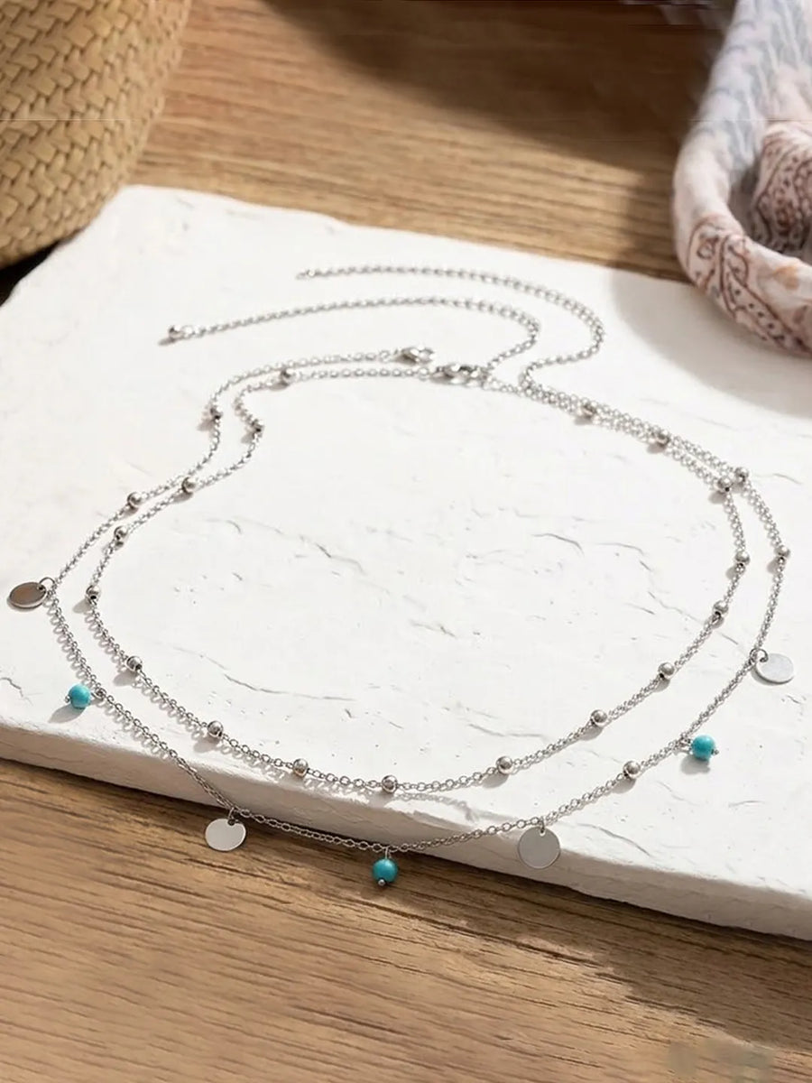 Peora Minimal Charm Belly Chain - Silver
