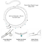 Peora Minimal Charm Belly Chain - Silver