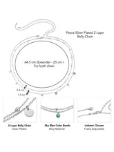 Peora Minimal Charm Belly Chain - Silver
