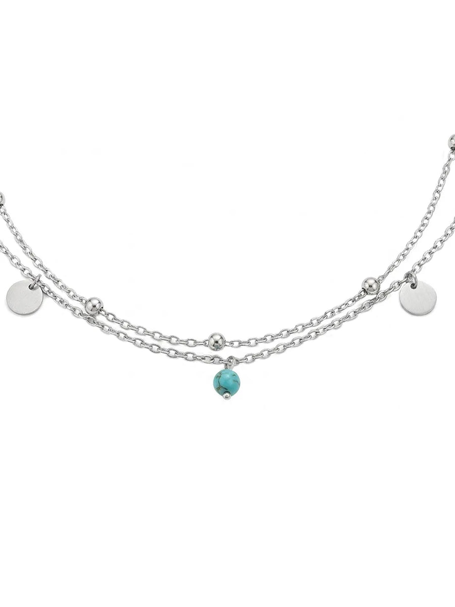 Peora Minimal Charm Belly Chain - Silver