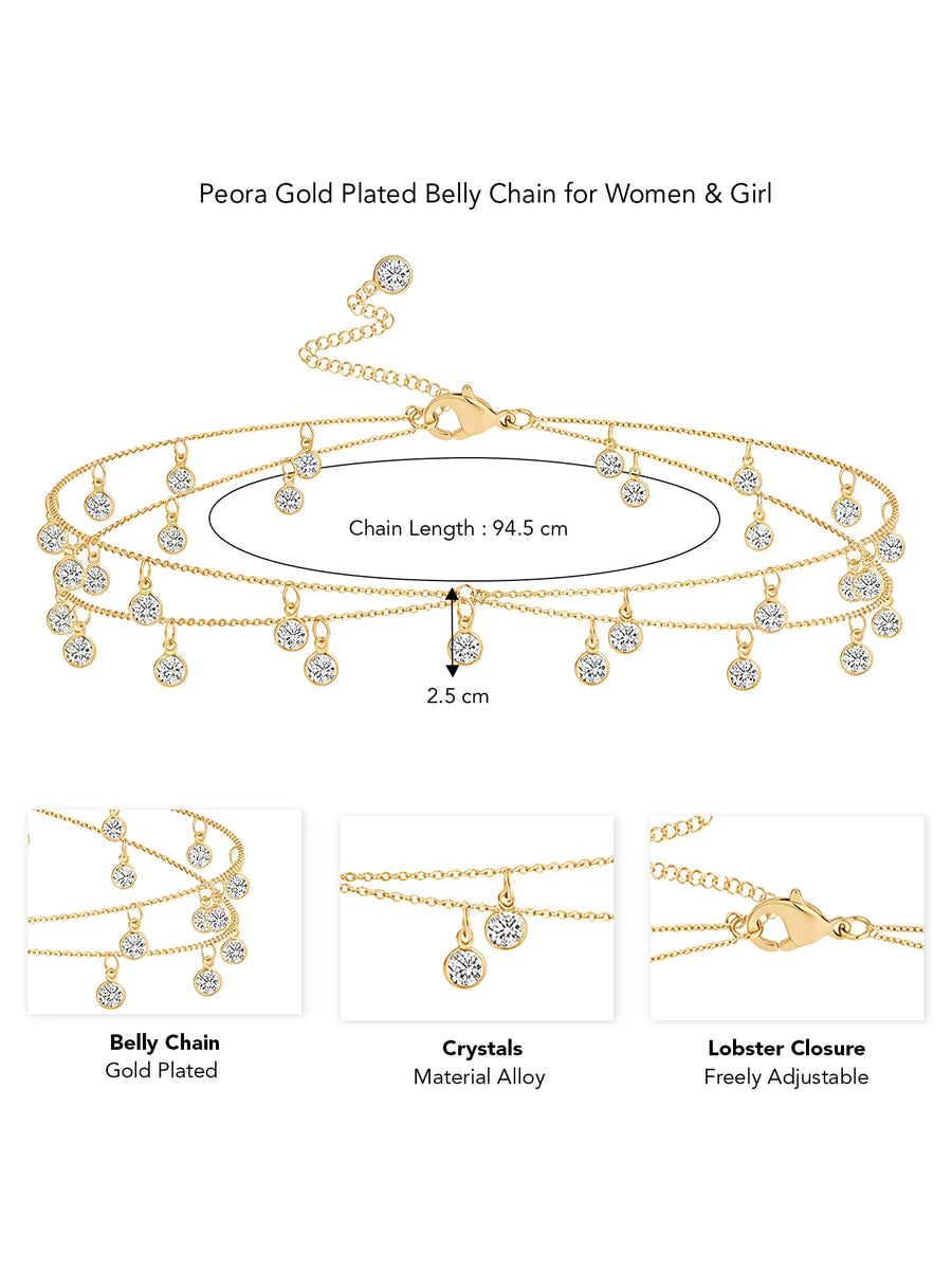 Peora Delicate Charm Layer Gold Belly Chain