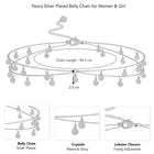 Peora Delicate Charm Layer Silver Belly Chain