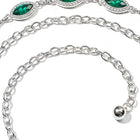 Peora CZ Delicate Halo Green Silver Waist Chain