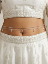 Peora Crystal Drop Charm Belly Chain - Silver