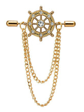 Ship Helm Inspired Brooch for Men