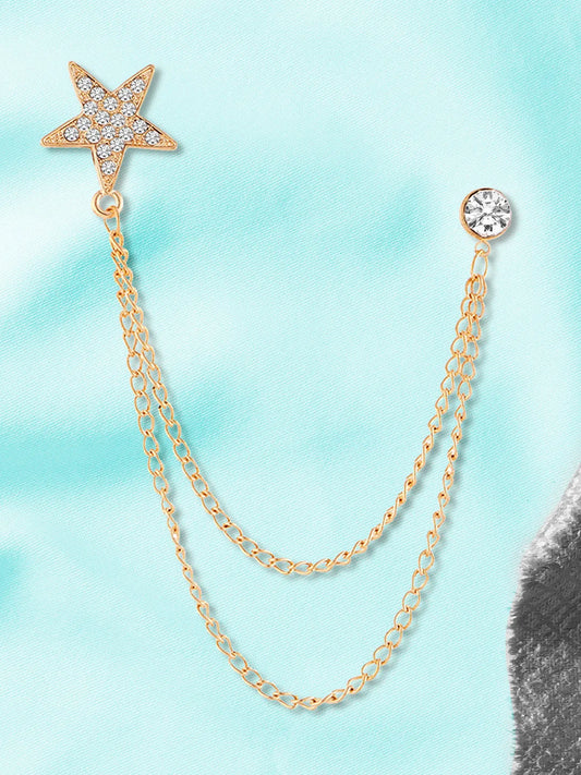 Peora Dual Chain Brooch Pin – Stylish & Royal Touch