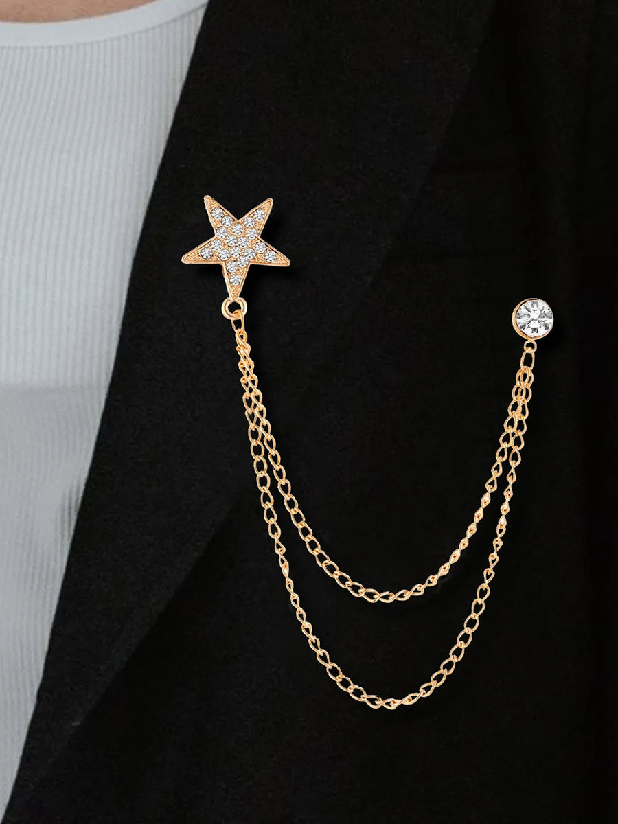 Peora Dual Chain Brooch Pin – Stylish & Royal Touch