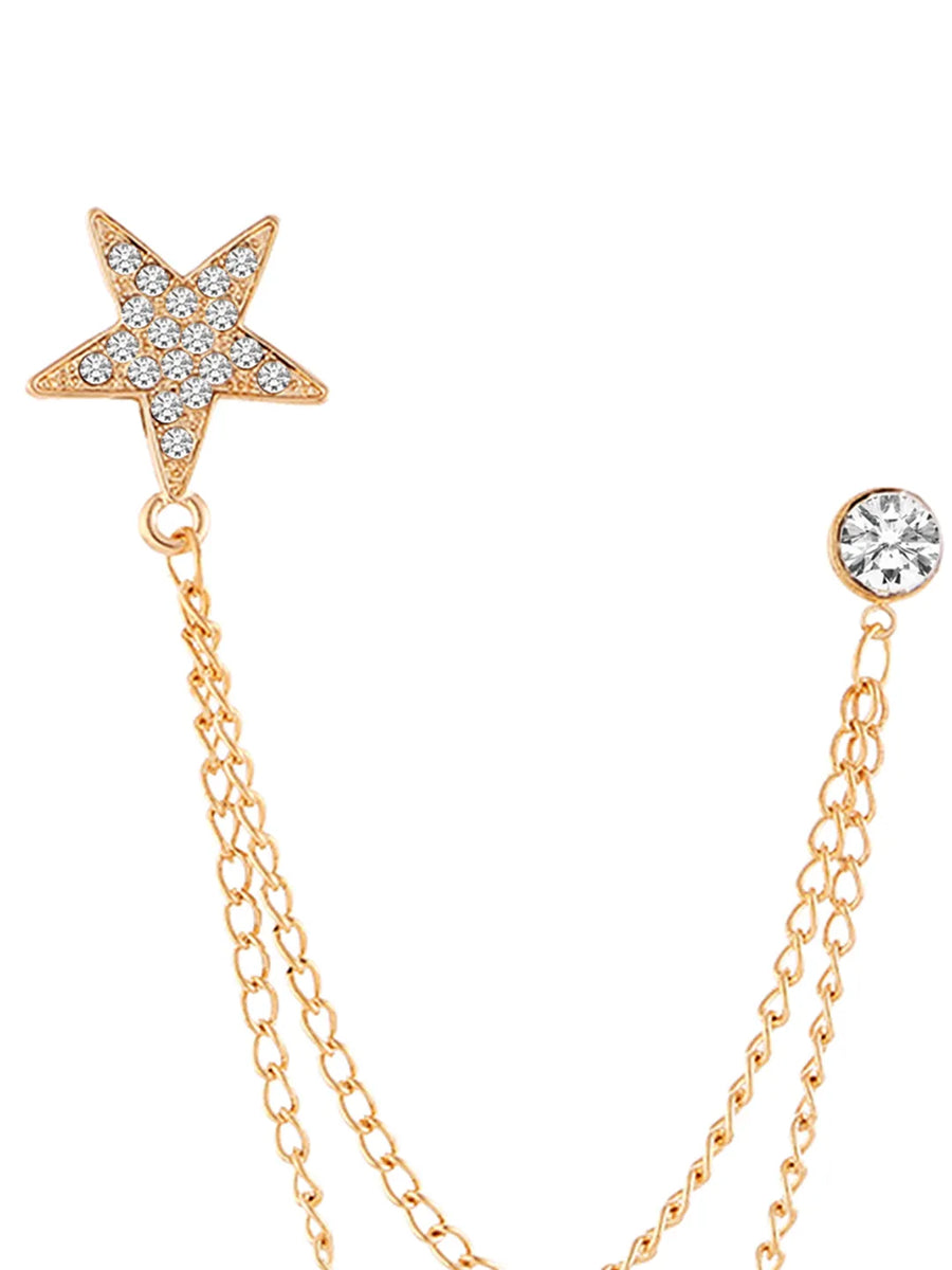 Peora Dual Chain Brooch Pin – Stylish & Royal Touch