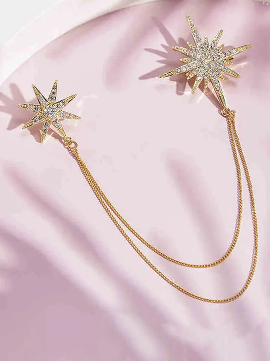 Peora Double Chain Brooch – Elegant & Statement Accessory