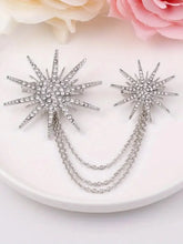 Triple Layer Twinkling Star Brooch - Silver