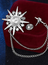 Star & Sunshine Double Chain Brooch - Silver