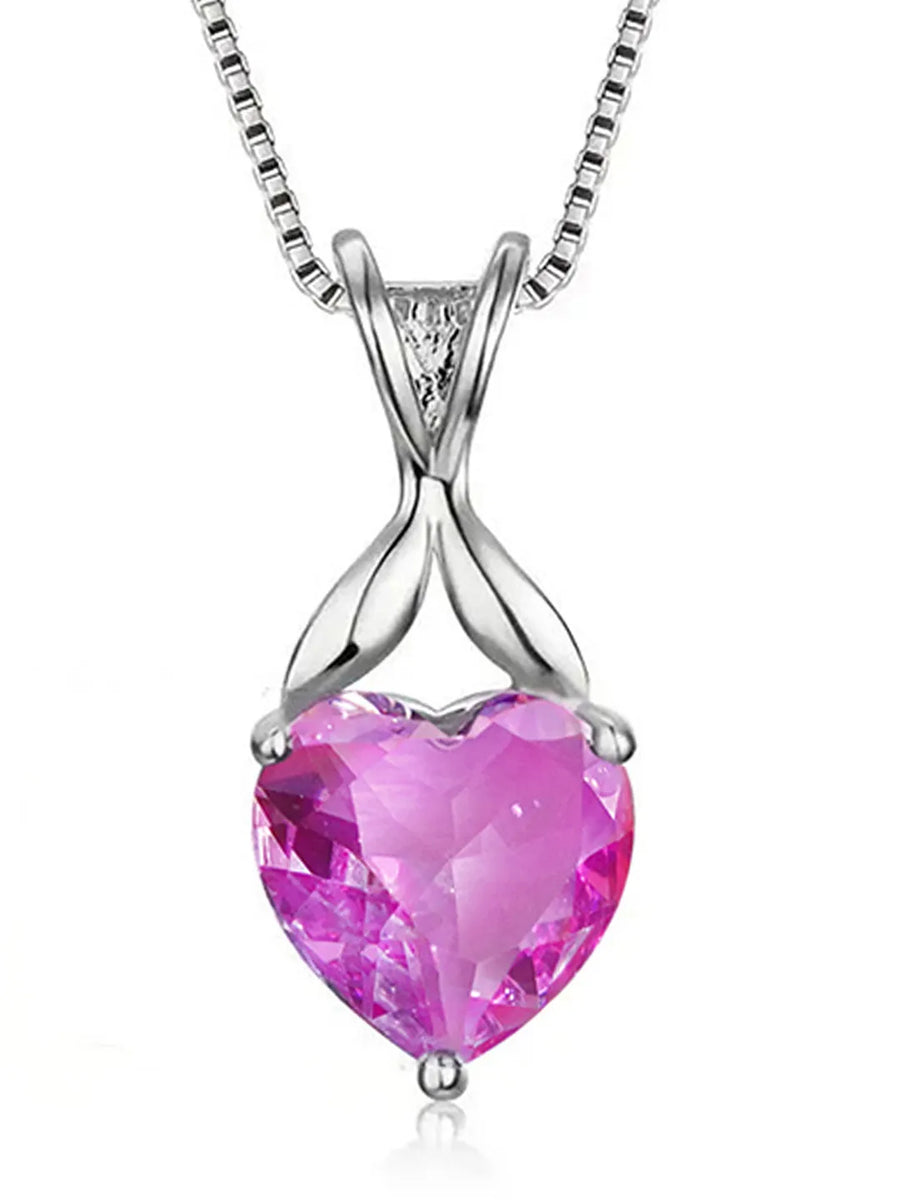 Love Embrace Heart Crystal Pendant Chain