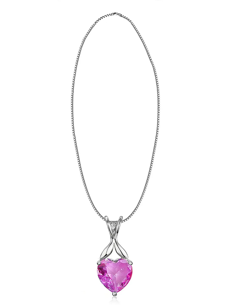 Love Embrace Heart Crystal Pendant Chain