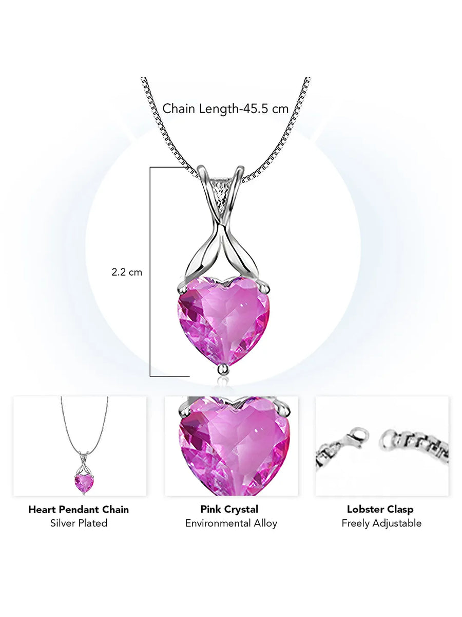Love Embrace Heart Crystal Pendant Chain