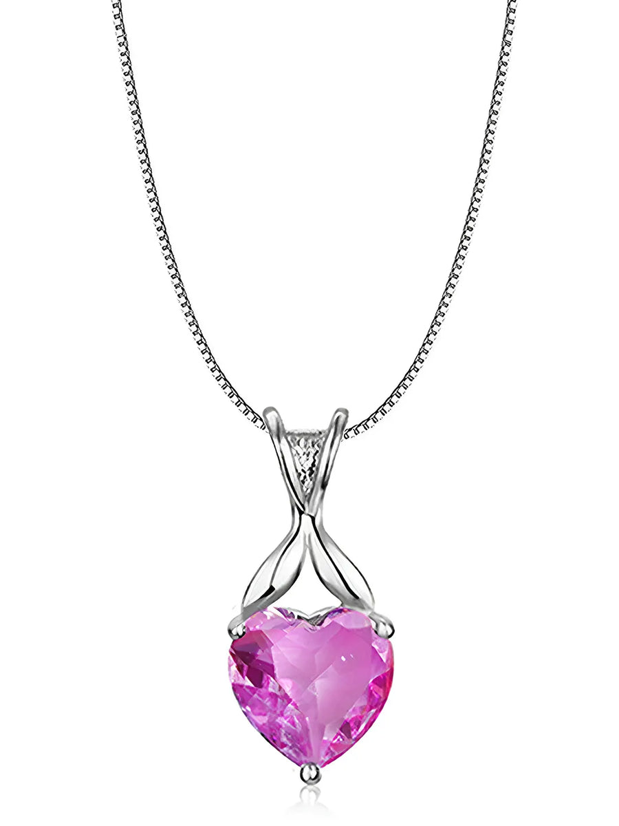 Love Embrace Heart Crystal Pendant Chain