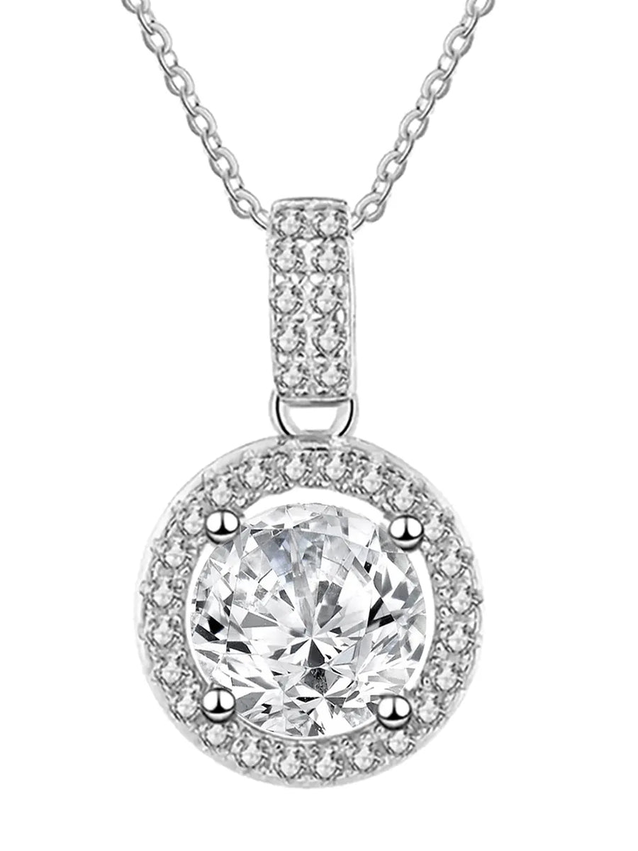 Halo Radiance Sparkling Round Pendant
