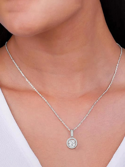 Halo Radiance Sparkling Round Pendant